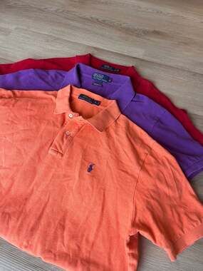(3) Polo Ralph Lauren, Custom Fit, Mesh Pique Polos, Preppy, Golf, XL
